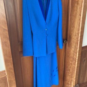 Jacques Vert Elegant Suit, GB 10, US 12, Gorgeous Royal Blue. Bought in London.